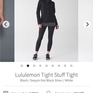 Lululemon Tight Stuff Tight
Black / Sequin Dot Black Silver/ Gold / White *RARE